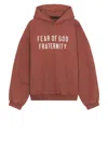 Essentials Heavy Fleece Hoodie In Crimson