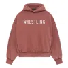 Essentials Heavy Fleece Vintage Shrunken Hoodie In Crimson