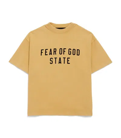 Essentials Fear Of God  Kids Heavy Logo T-shirt (2-16 Years) In Yellow