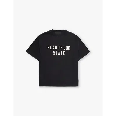 Essentials Kids' Black Heavy Short-sleeve Cotton-jersey T-shirt 2-16 Y
