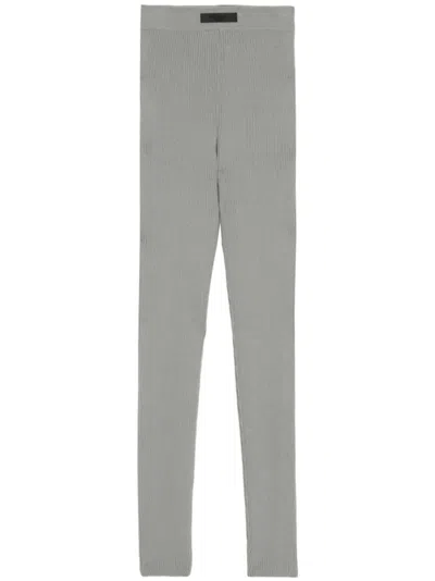 Essentials High-waisted Ribbed Leggings In Grey