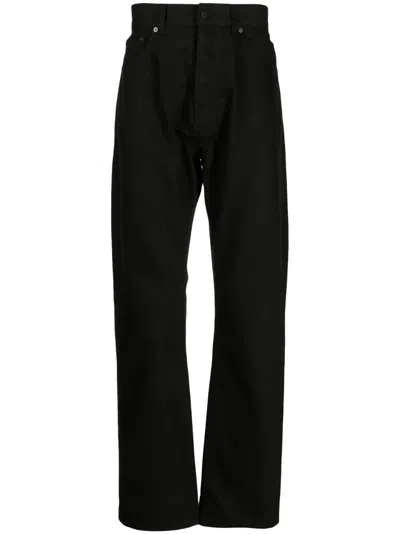 Essentials High-waisted Straight-leg Jeans In Jet Black
