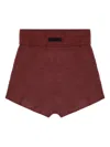Essentials High-waisted Waffle-knit Shorts In Burgundy