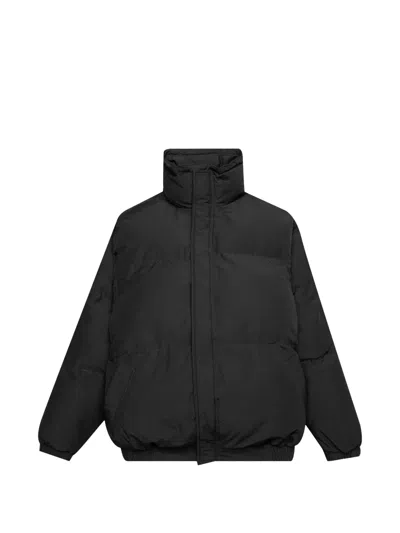 Essentials High-neck Puffer Jacket In Black