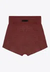 Essentials Fear Of God  Burgundy Honeycomb Short In Burgundy
