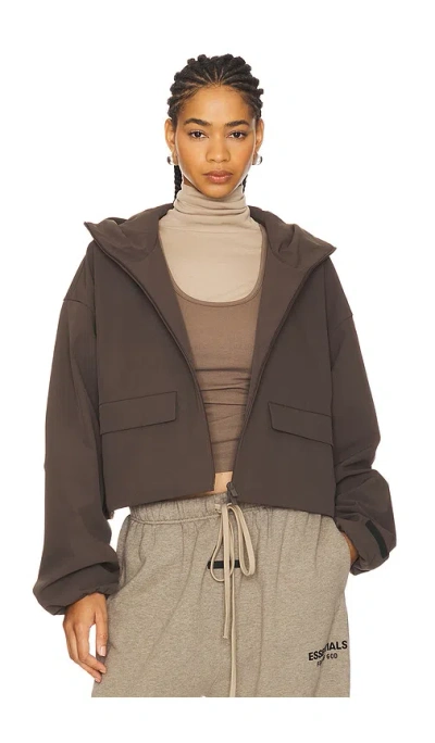 Essentials Hooded Anorak In Brown