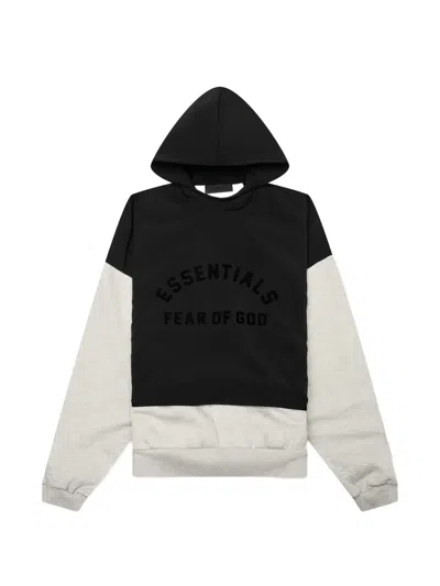 Essentials Splice Layered Hooded Sweatshirt In Black