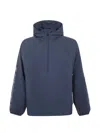 Essentials Hooded Half-zip Jacket In Blue