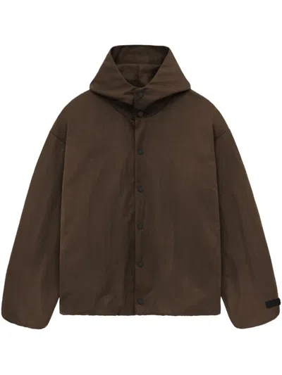 Essentials Hooded Jacket In Brown