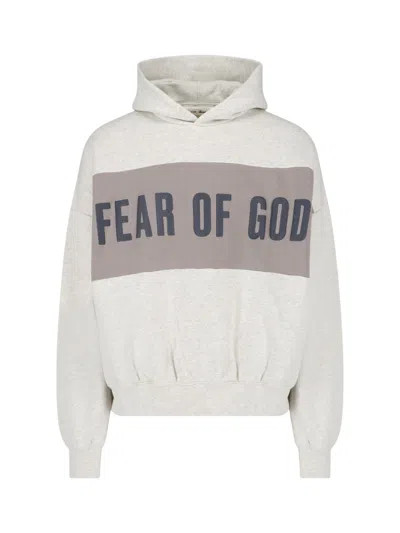 Essentials Hoodie Logo In Gray