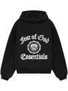 Essentials Black Heavy Fleece Vintage Shrunken Hoodie In Schwarz
