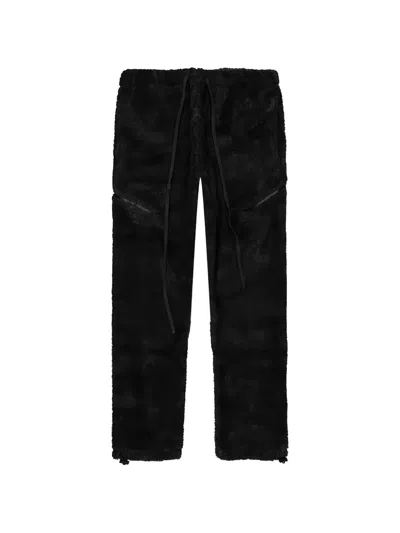 Essentials Iron Relaxed Fleece Trousers In Black