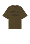 Essentials Khaki Crewneck T-shirt In Olive