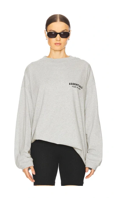 Essentials Jersey Long Sleeve T-shirt In Light Heather Gray