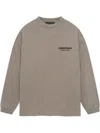 Essentials Gray Fleece Crewneck Sweatshirt In Grey