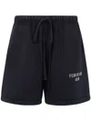 Essentials Logo Print Drawstring Shorts In Black