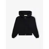 Essentials Jet Black Logo Kangaroo-pocket Cotton-blend Hoodie 2- In Black