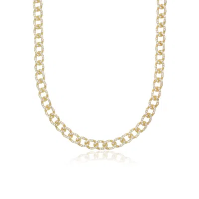 Essentials Jewels Women's Gold Pave Chain Link Choker