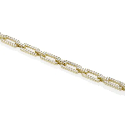 Essentials Jewels Women's Gold Pave Oval Bracelet