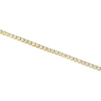 Essentials Jewels Women's Gold Thin Tennis Bracelet