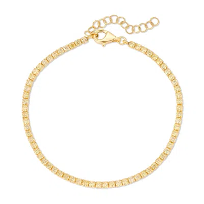 Essentials Jewels Women's Yellow / Orange Colored Tennis Bracelet In Gold