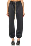 Essentials Black Drawstring Track Pants In Black