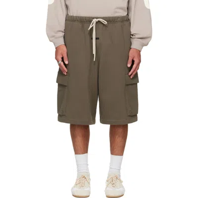 Essentials Khaki Cargo Basketball Shorts In Brown