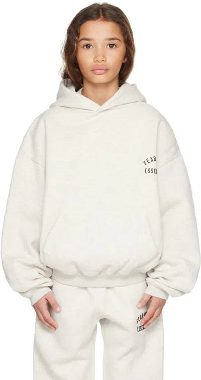 Essentials Kids Beige Classic Hoodie In White