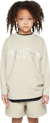 Essentials Kids Beige Classic Long Sleeve T-shirt In Gray