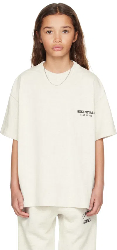 Essentials Kids Beige Classic Short Sleeve T-shirt In Brown