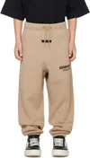 Essentials Kids Beige Fleece Essential Sweatpants In Desert Sand