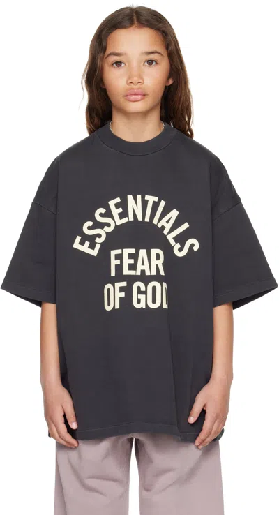 Essentials Kids Black Campus 90's Short Sleeve T-shirt In Blue