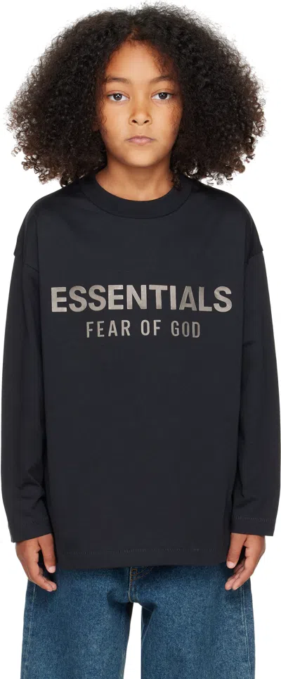 Essentials Kids Black Classic Long Sleeve T-shirt