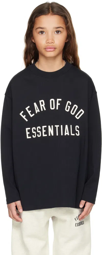 Essentials Kids Black Classic Long Sleeve T-shirt In Blue