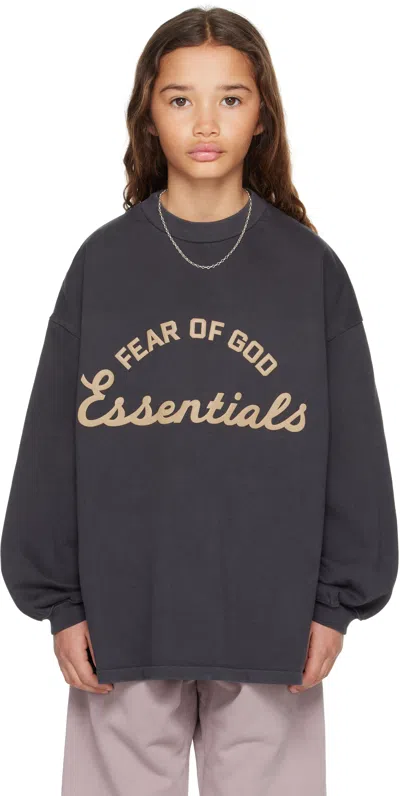 Essentials Kids Black Training 90's Long Sleeve T-shirt In Blue