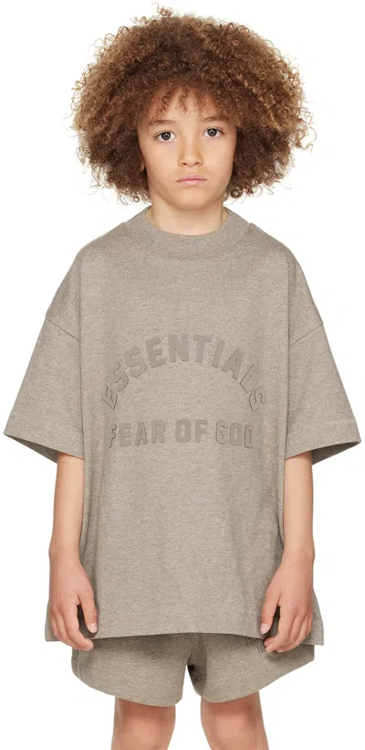 Essentials Kids Gray Bonded T-shirt In Heather Grey