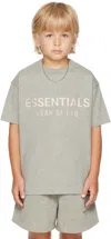 Essentials Kids Gray Classic Crewneck T-shirt In Brown