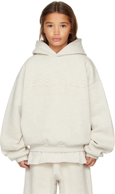 Essentials Kids Gray Holiday Embossed Classic Hoodie In Animal Print