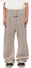 Essentials Kids Gray Holiday Velour Flare Sweatpants In Multi