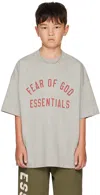 ESSENTIALS KIDS GRAY JERSEY CREWNECK T-SHIRT