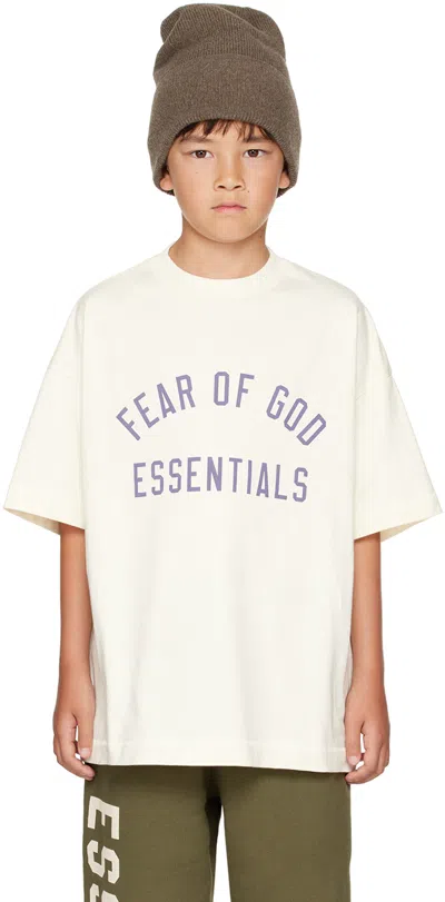 Essentials Kids Off-white Jersey Crewneck T-shirt In Shell