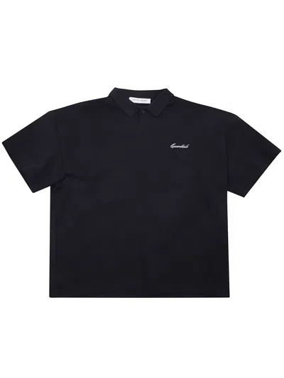 Essentials Kids "signature" Classic Short Sleeve Polo In Black