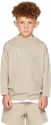 Essentials Kids Taupe Classic Long Sleeve T-shirt In Neutral