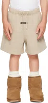 Essentials Kids Taupe Fleece Soccer Shorts