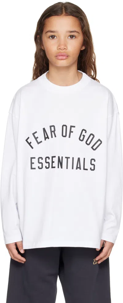 Essentials Kids White Classic Long Sleeve T-shirt