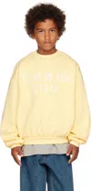 Essentials Kids Yellow 90s Fit Fleece Crewneck Sweatshirt In Yellow