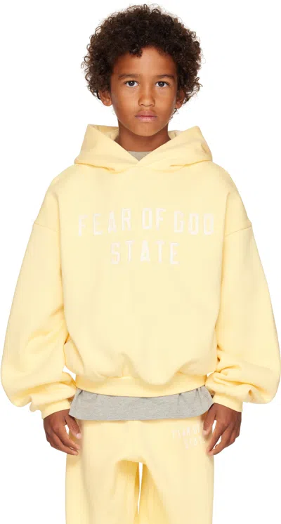 Essentials Kids Yellow 90s Fit Fleece Hoodie