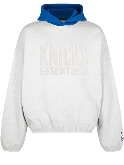 Essentials Knicks "light Heather/blue" Hoodie In Grey