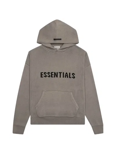 Essentials Knitted Hoodie In Gray