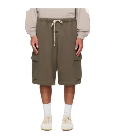 Essentials Lace-up Elastic Shorts In Green